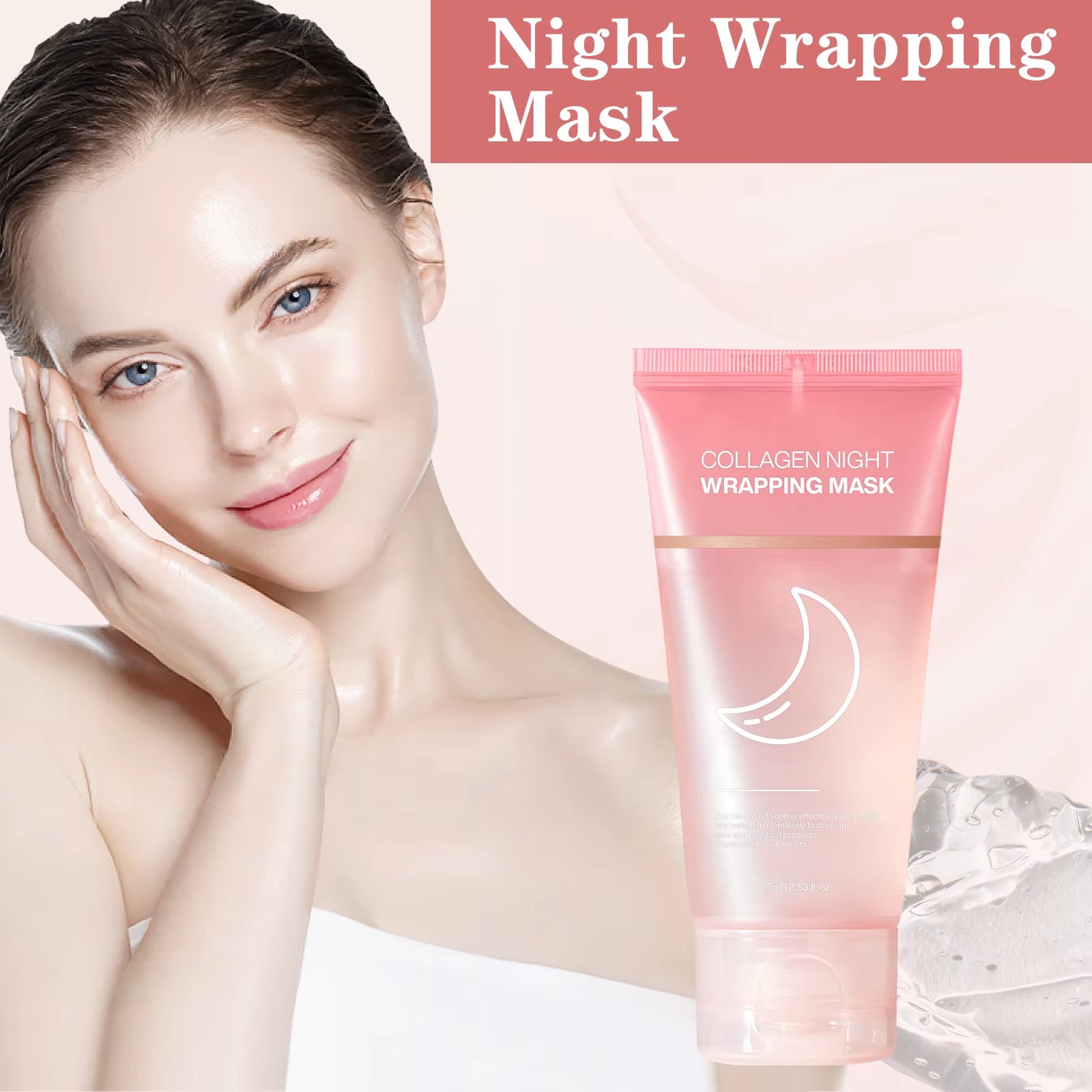 Hydrating Face Mask Reduces Sagging Collagen Overnight Firming Mask for Elasticity Dullness Wrapping Peel-Off Mask Skincare