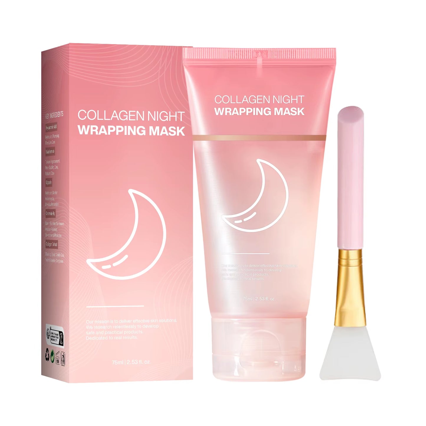 Hydrating Face Mask Reduces Sagging Collagen Overnight Firming Mask for Elasticity Dullness Wrapping Peel-Off Mask Skincare