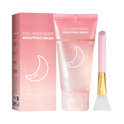 Hydrating Face Mask Reduces Sagging Collagen Overnight Firming Mask for Elasticity Dullness Wrapping Peel-Off Mask Skincare