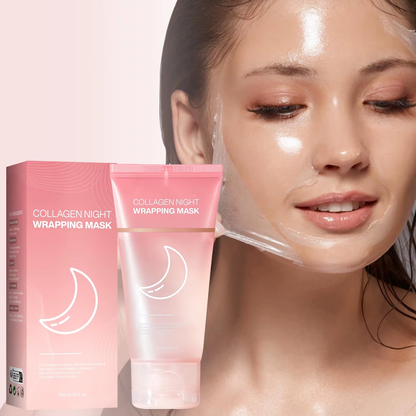 Hydrating Face Mask Reduces Sagging Collagen Overnight Firming Mask for Elasticity Dullness Wrapping Peel-Off Mask Skincare