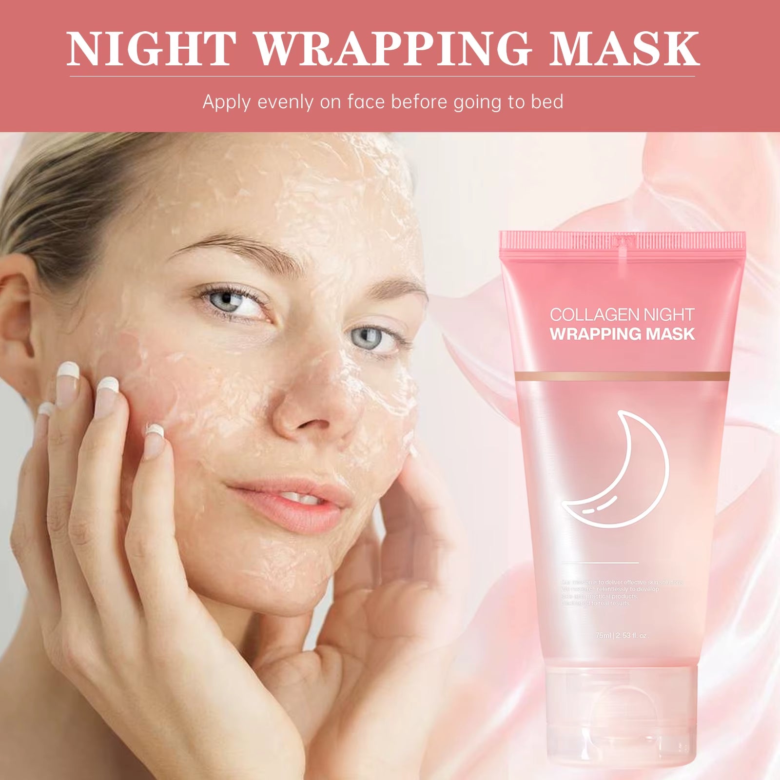 Hydrating Face Mask Reduces Sagging Collagen Overnight Firming Mask for Elasticity Dullness Wrapping Peel-Off Mask Skincare
